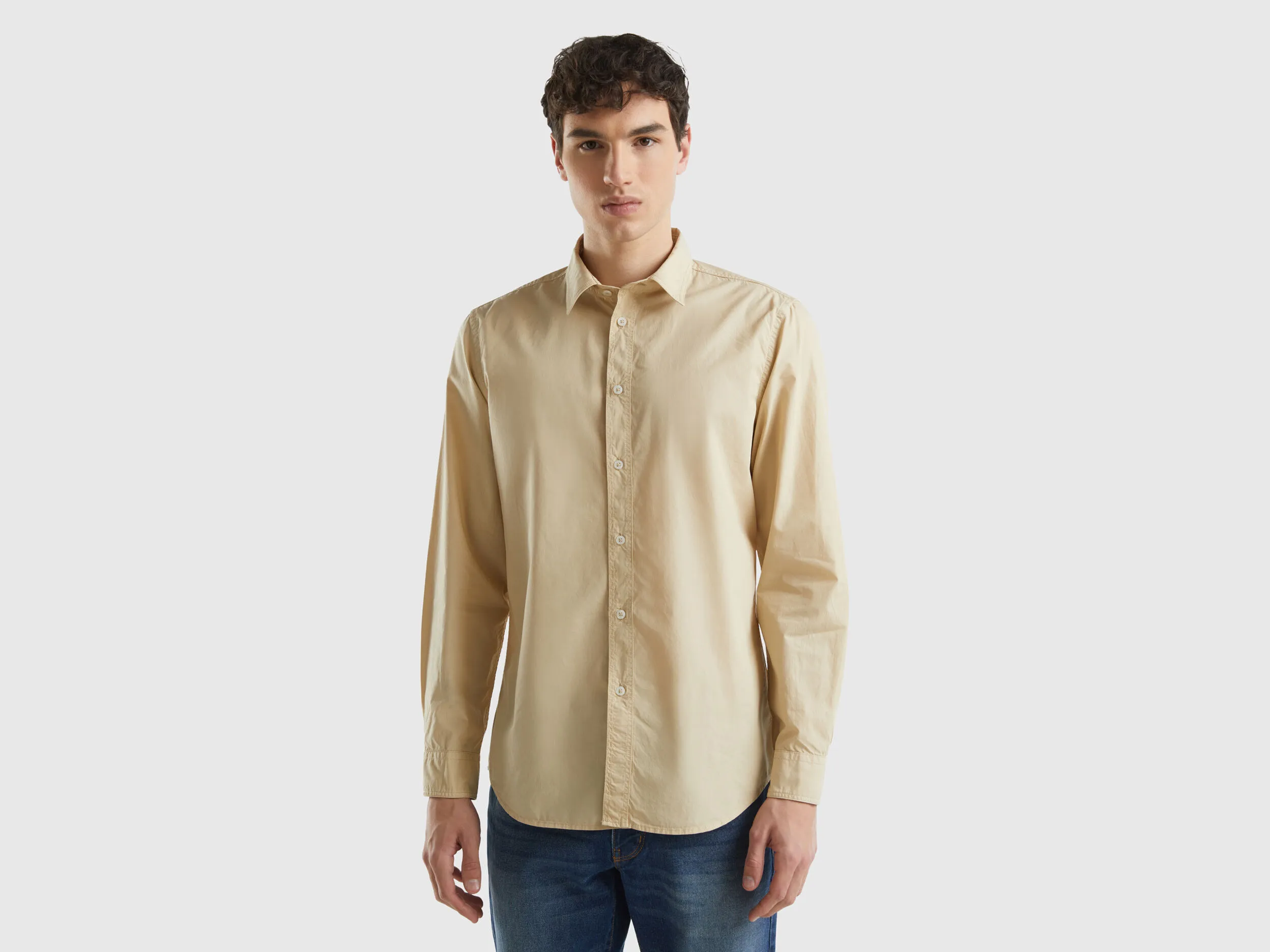 Camisa slim fit de 100 % algodón