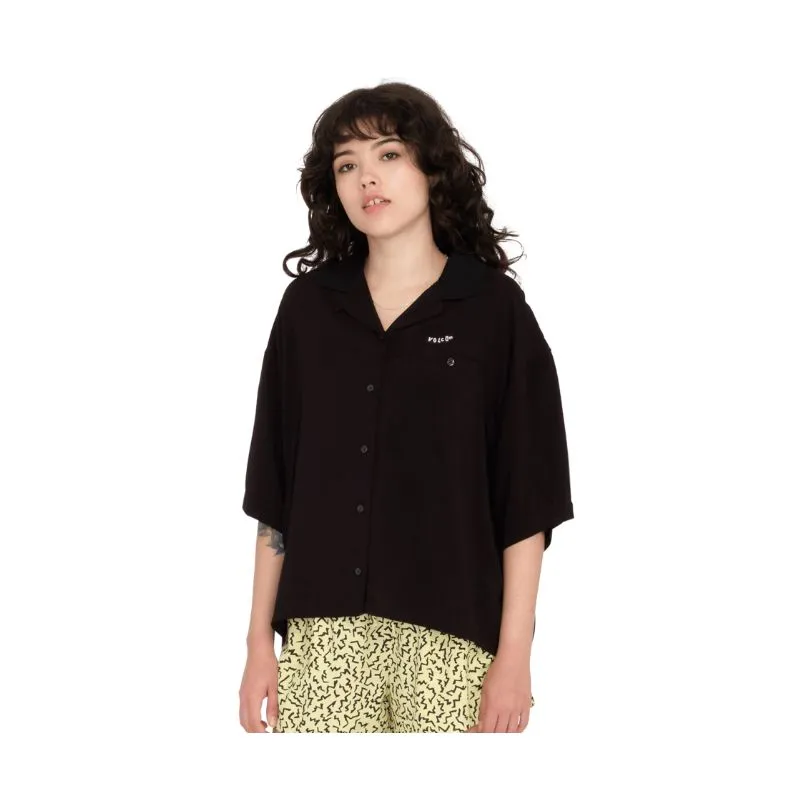 Camisa Volcom SERVISTONE WOVEN SS (NEGRO) Mujer