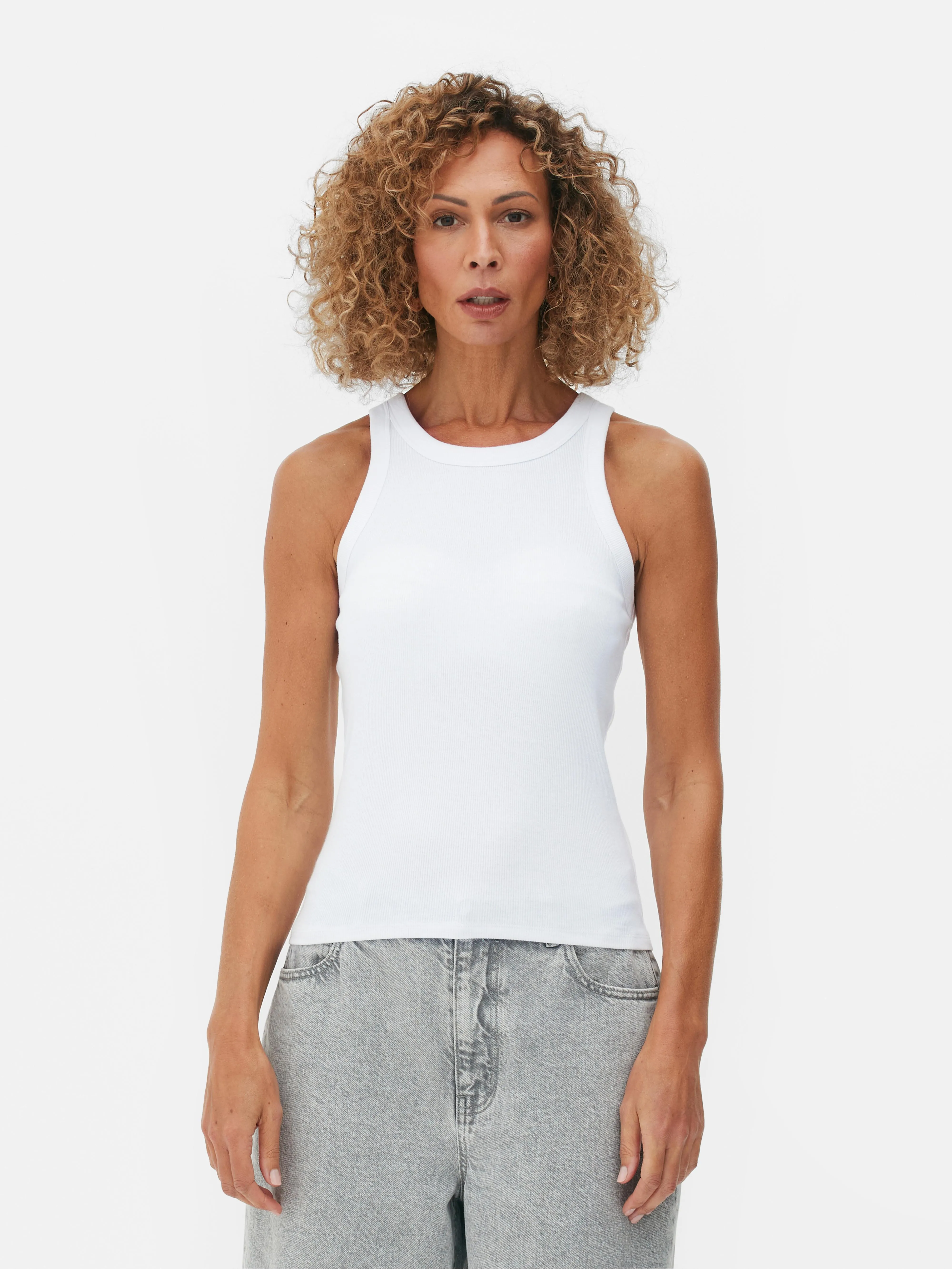 Camiseta acanalada con espalda nadadora