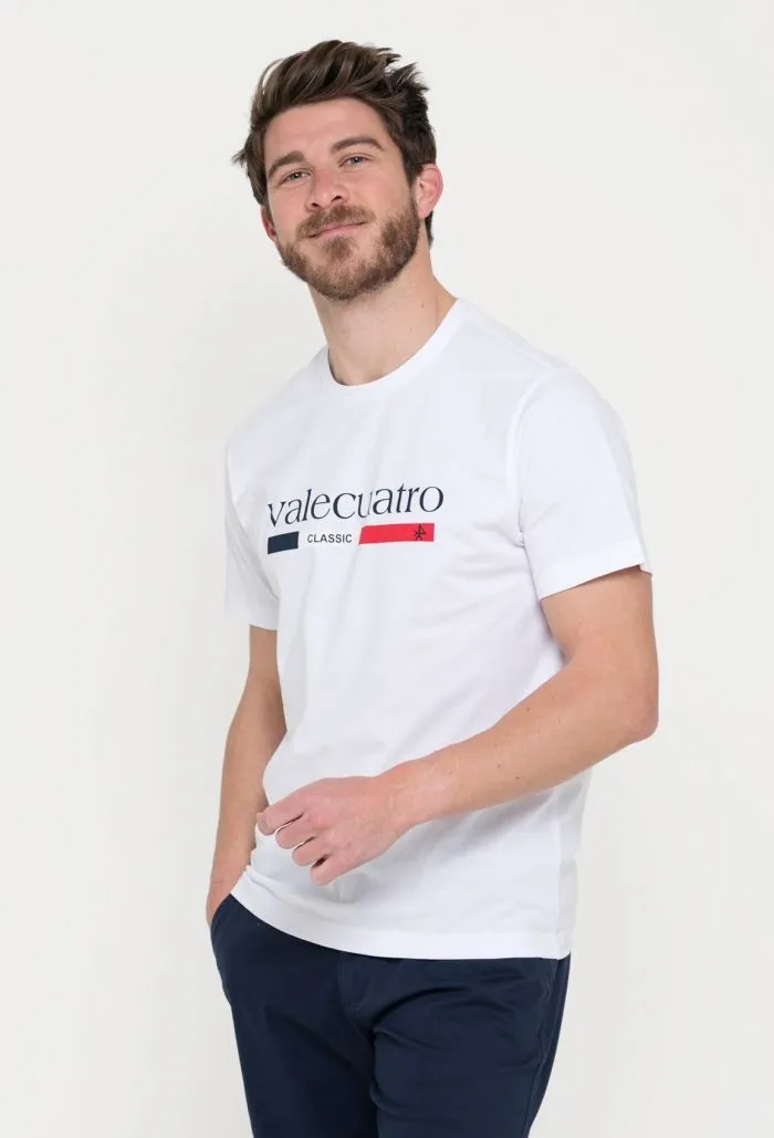 Camiseta blanca clásica de manga corta para hombre
