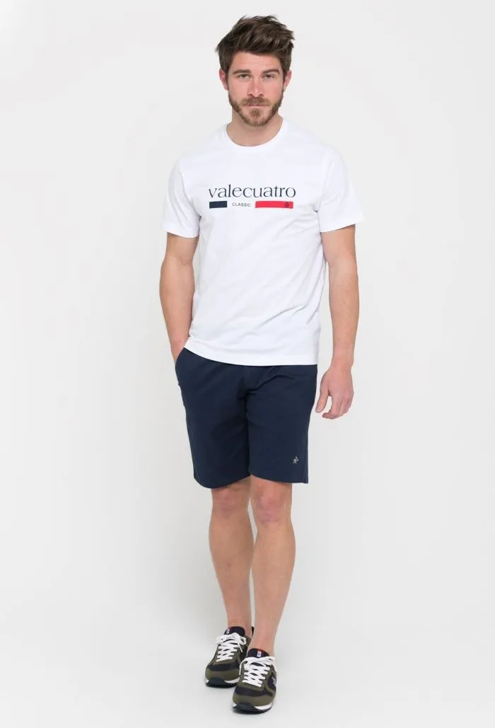 Camiseta blanca clásica de manga corta para hombre