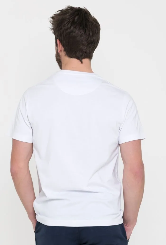Camiseta blanca clásica de manga corta para hombre