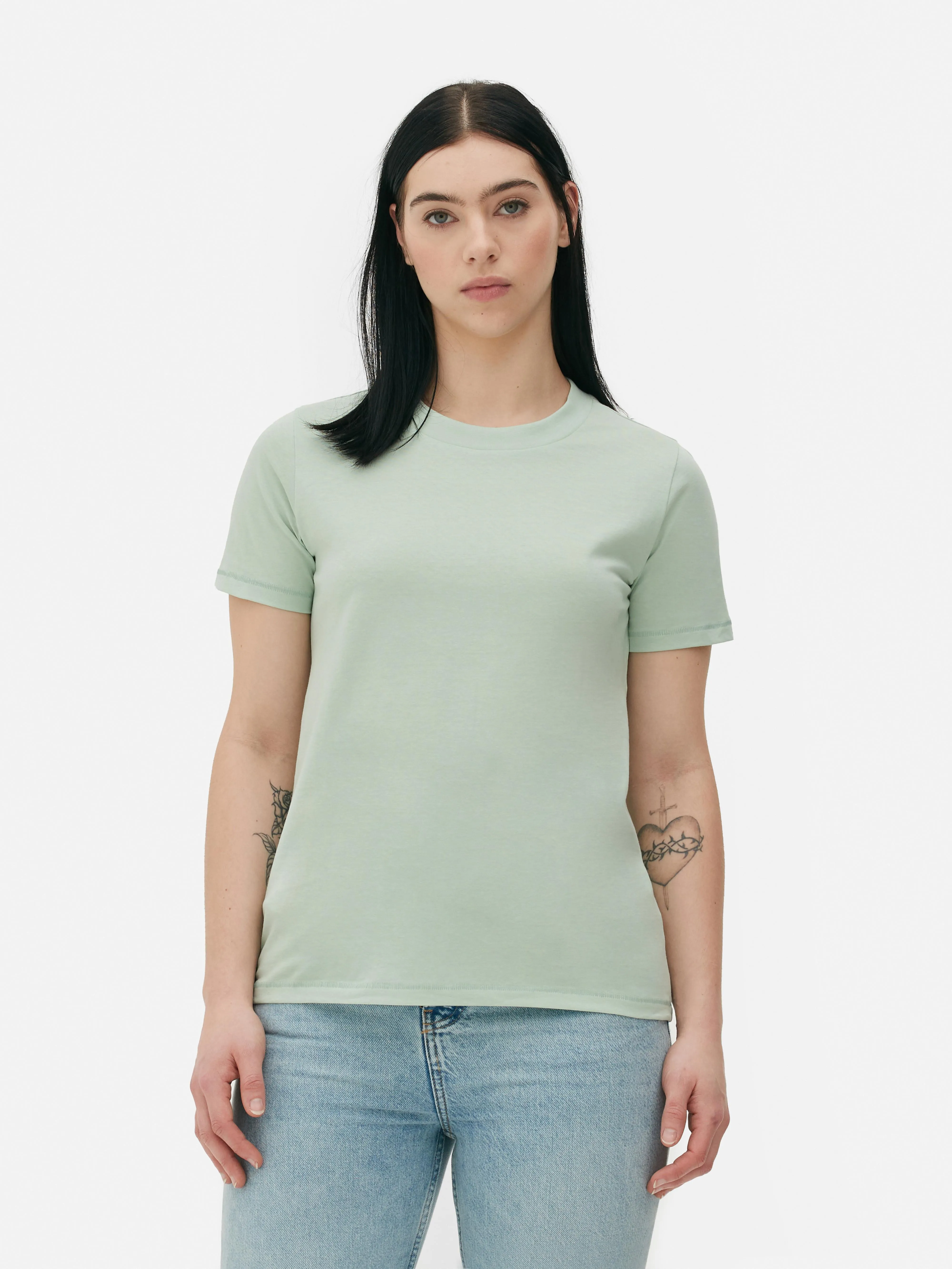 Camiseta de manga corta de cuello redondo