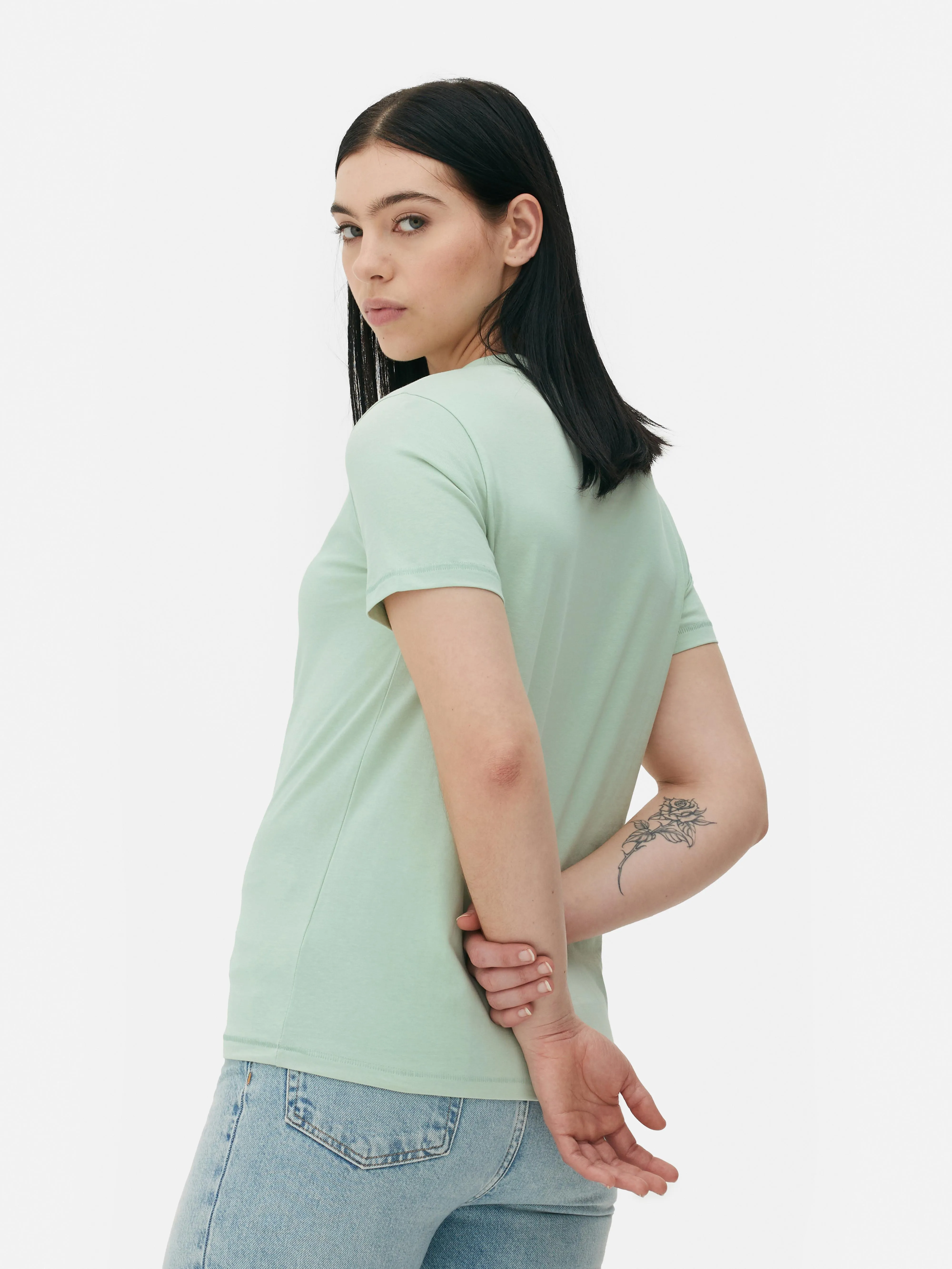 Camiseta de manga corta de cuello redondo