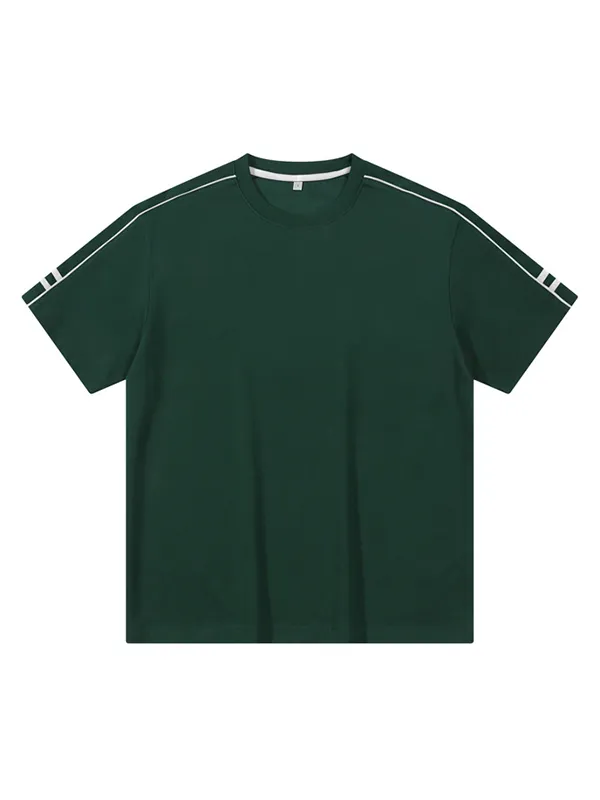 Camiseta de manga corta extragrande de color liso para hombre
