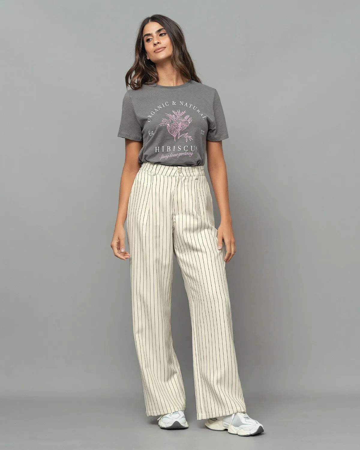 Camiseta en algodón manga corta con estampado localizado