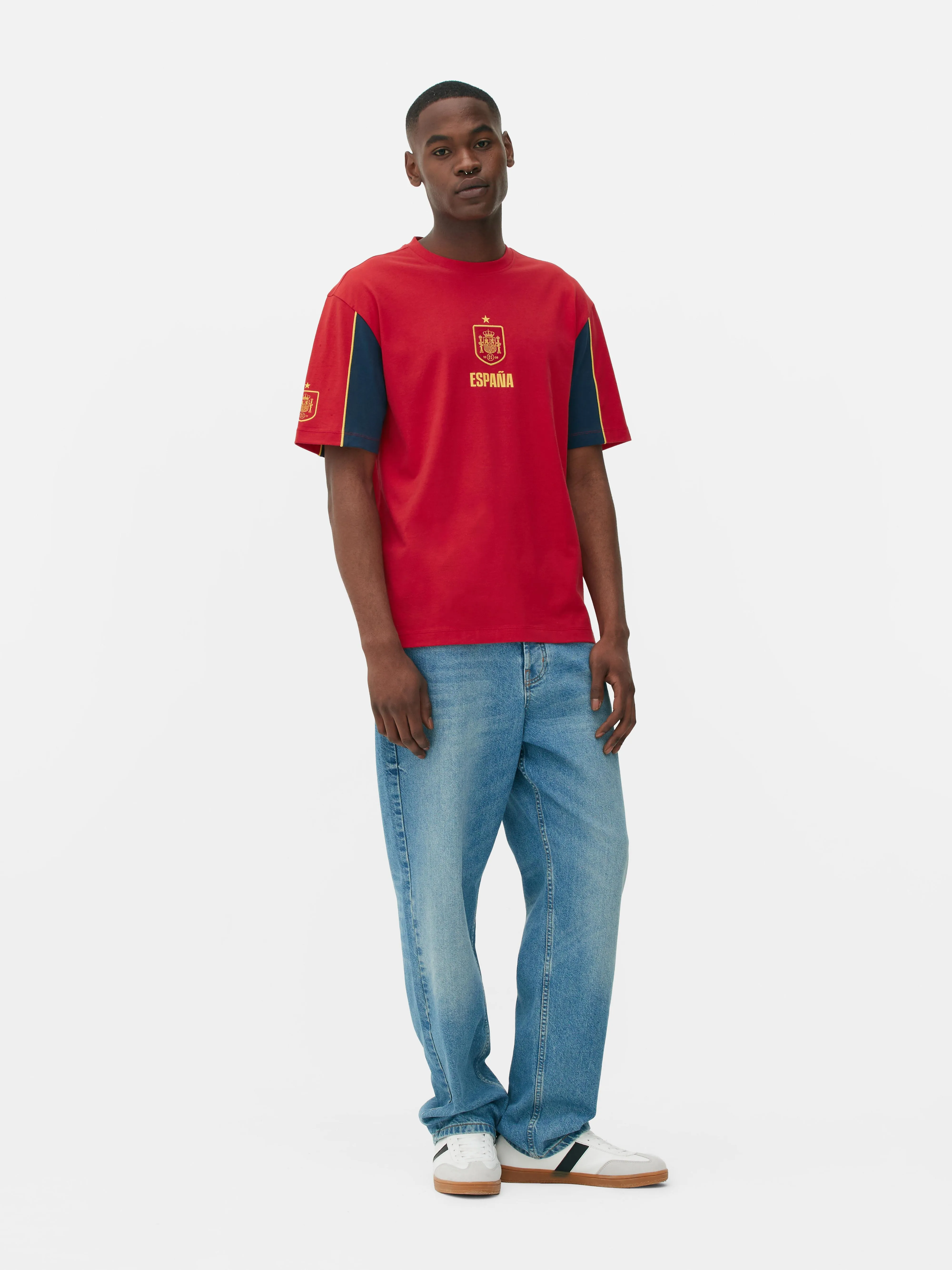 Camiseta estampada de España de diseño panelado