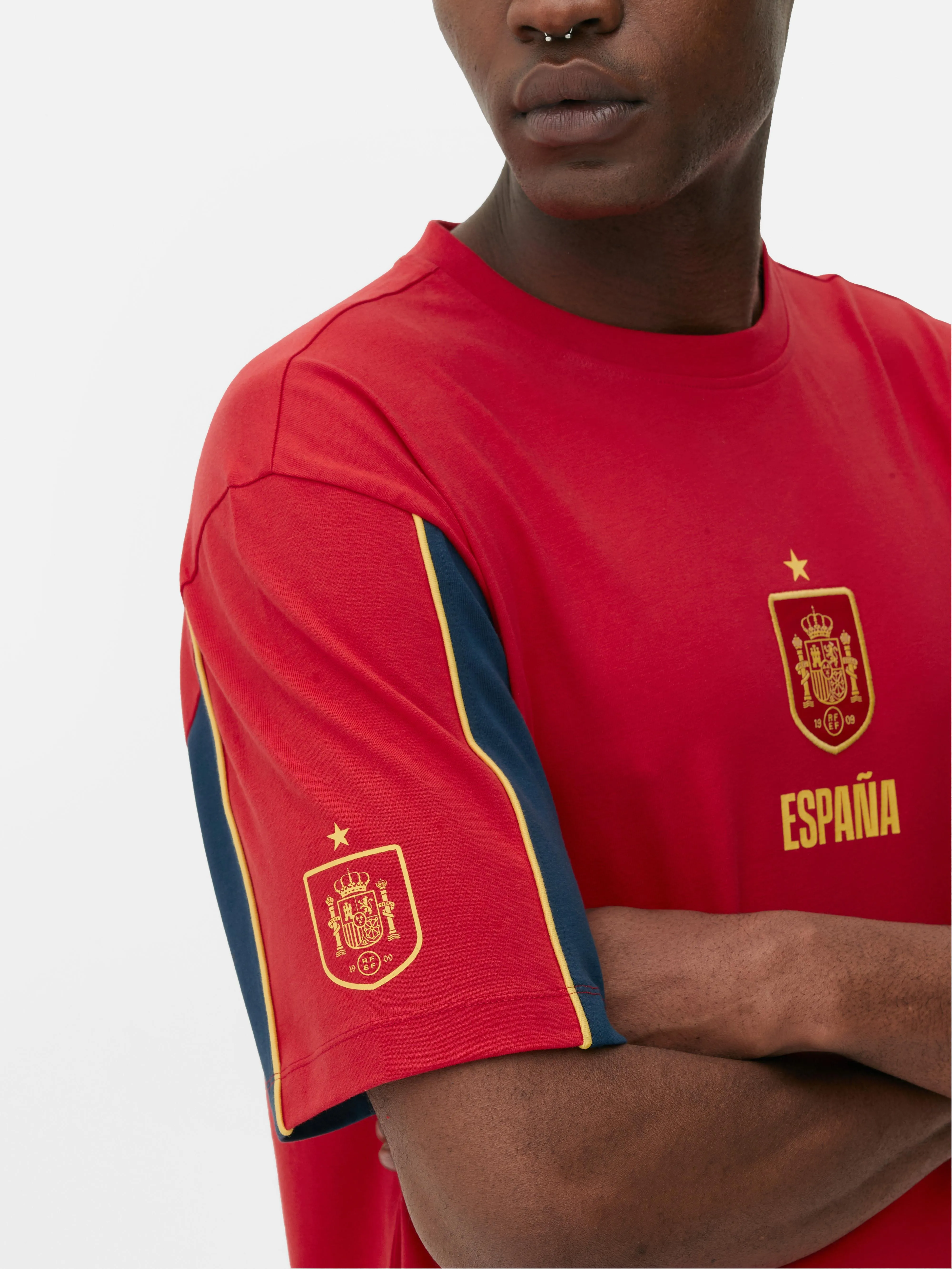 Camiseta estampada de España de diseño panelado
