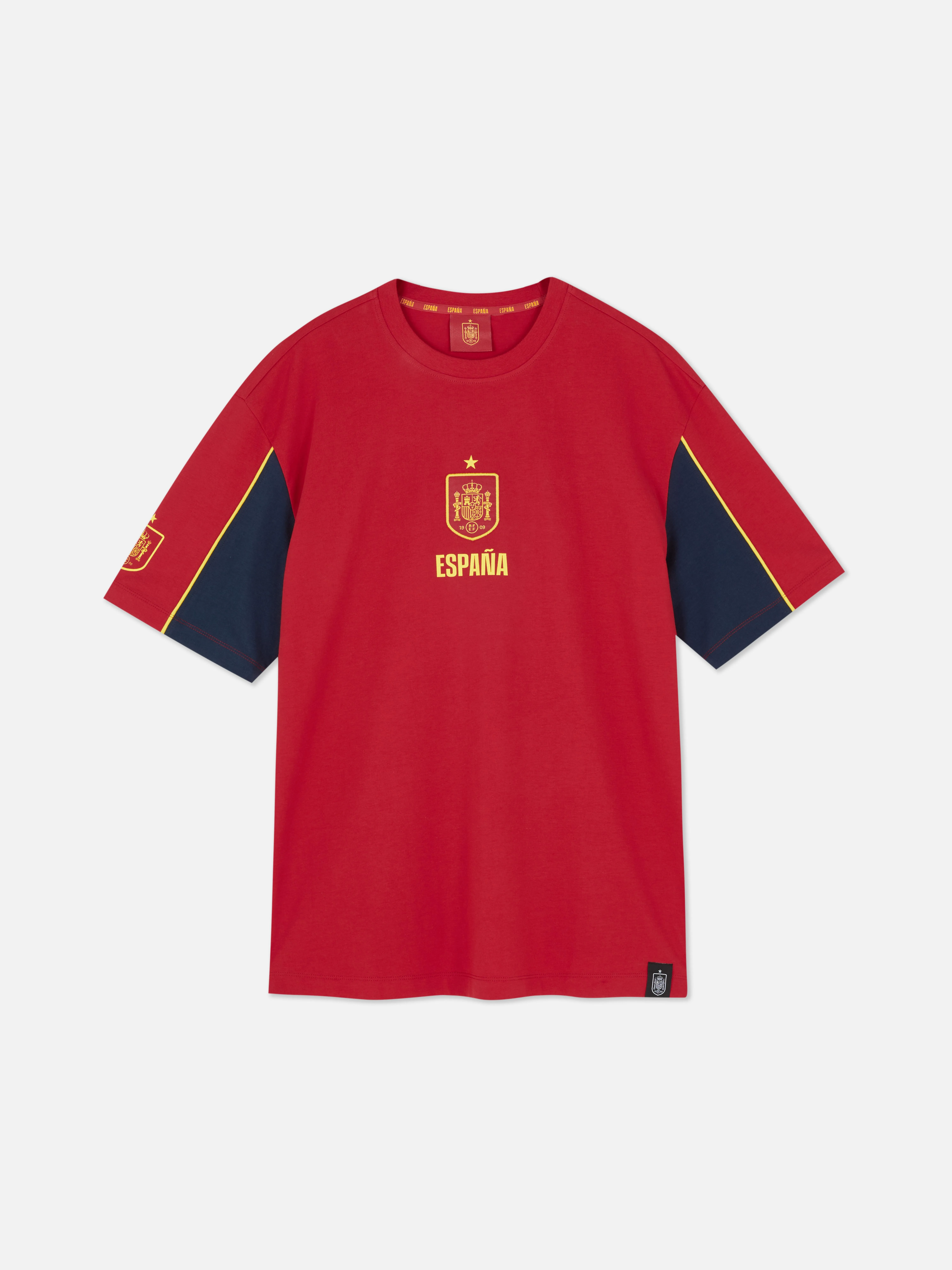 Camiseta estampada de España de diseño panelado