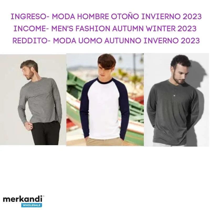 CAMISETAS HOMBRE CASUAL BASIC OTOñO INVIERNO 2023