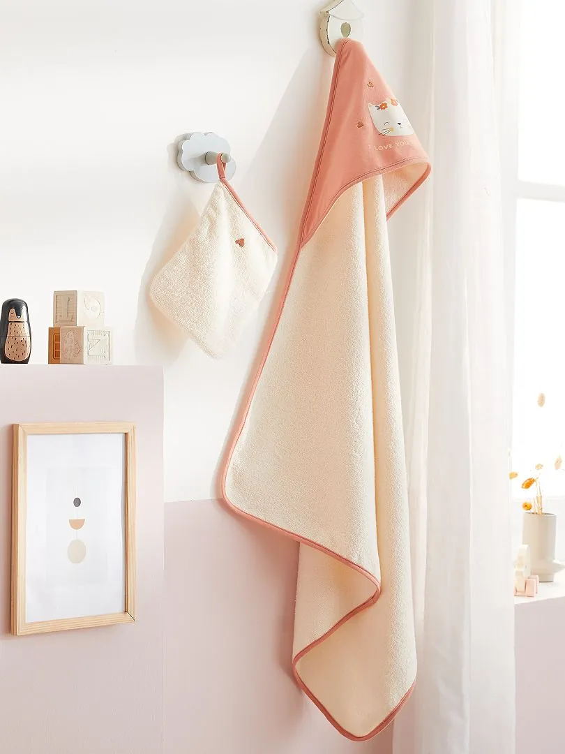 CAPA DE BAñO + MANOPLA  ROSA
