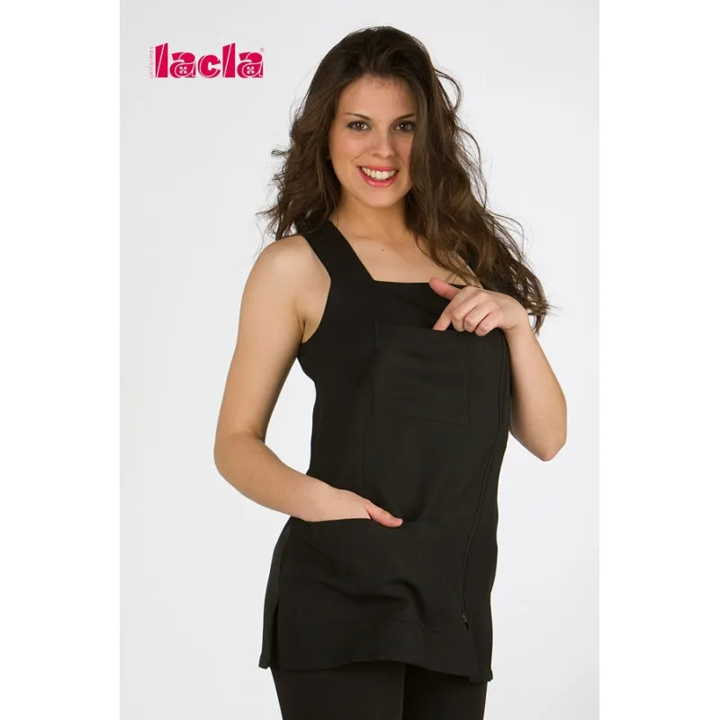 CASACA BáSICA NEGRA CON CREMALLERA  LACLA