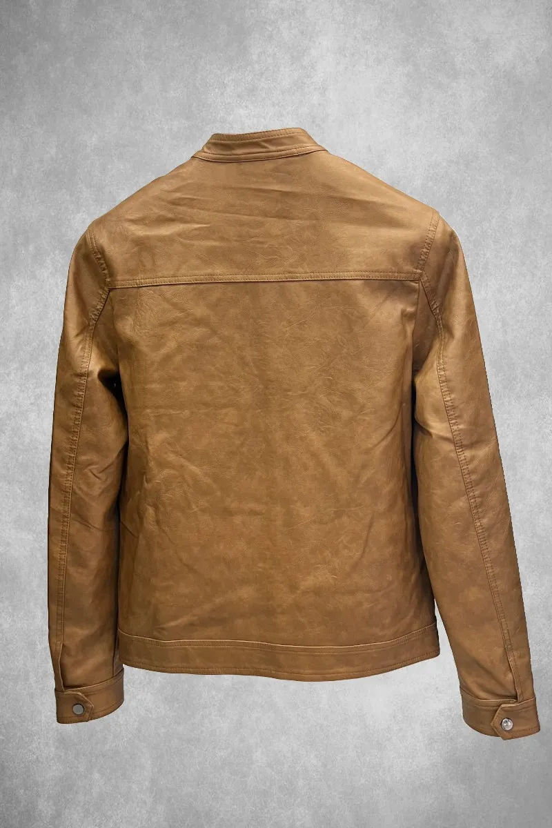 Cazadora de ecopiel para hombre PILOT camel