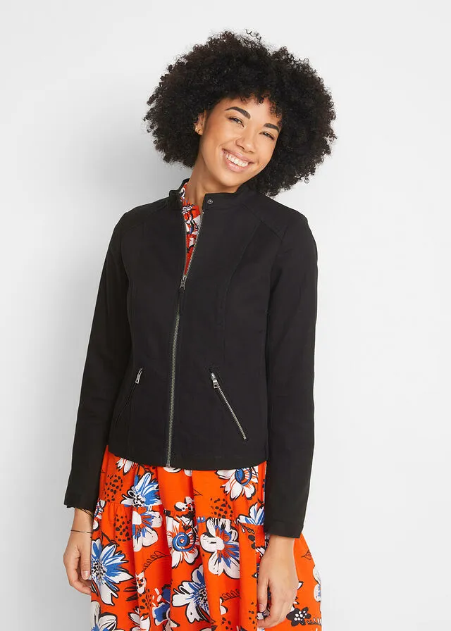 Cazadora de estilo biker Negro