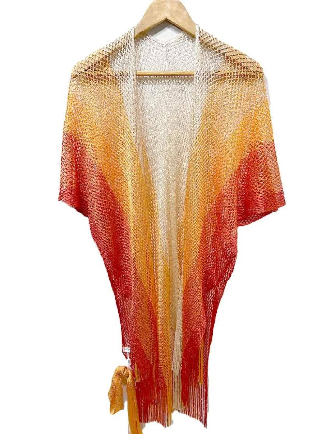 CHAL MUJER NARANJAS Y BEIGE DE MODA ESTILO IBIZA PARA EL VERANO
