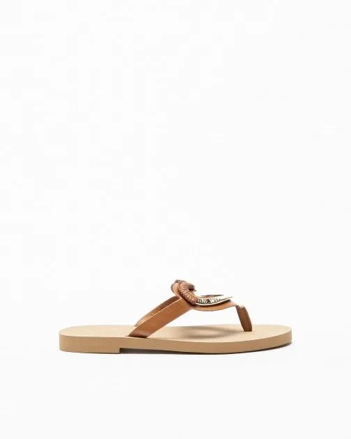Chanclas de dedo Love Moschino JA28462G0G Camel