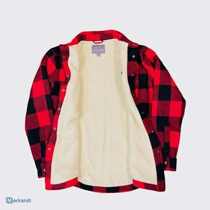 CHAQUETA DE CAMISA DE LEñADOR 100% ALGODóN PARA HOMBRE CON FORRO SHERPA DE INVIERNO M3XL
