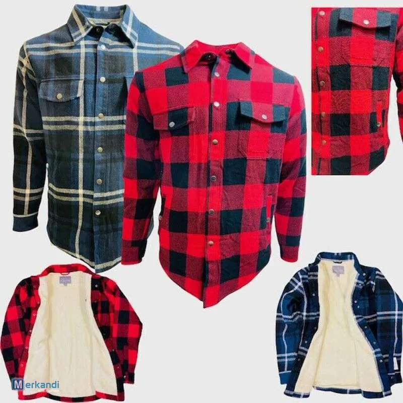 CHAQUETA DE CAMISA DE LEñADOR 100% ALGODóN PARA HOMBRE CON FORRO SHERPA DE INVIERNO M3XL