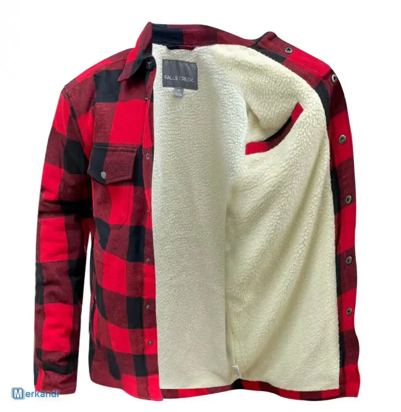 CHAQUETA DE CAMISA DE LEñADOR 100% ALGODóN PARA HOMBRE CON FORRO SHERPA DE INVIERNO M3XL