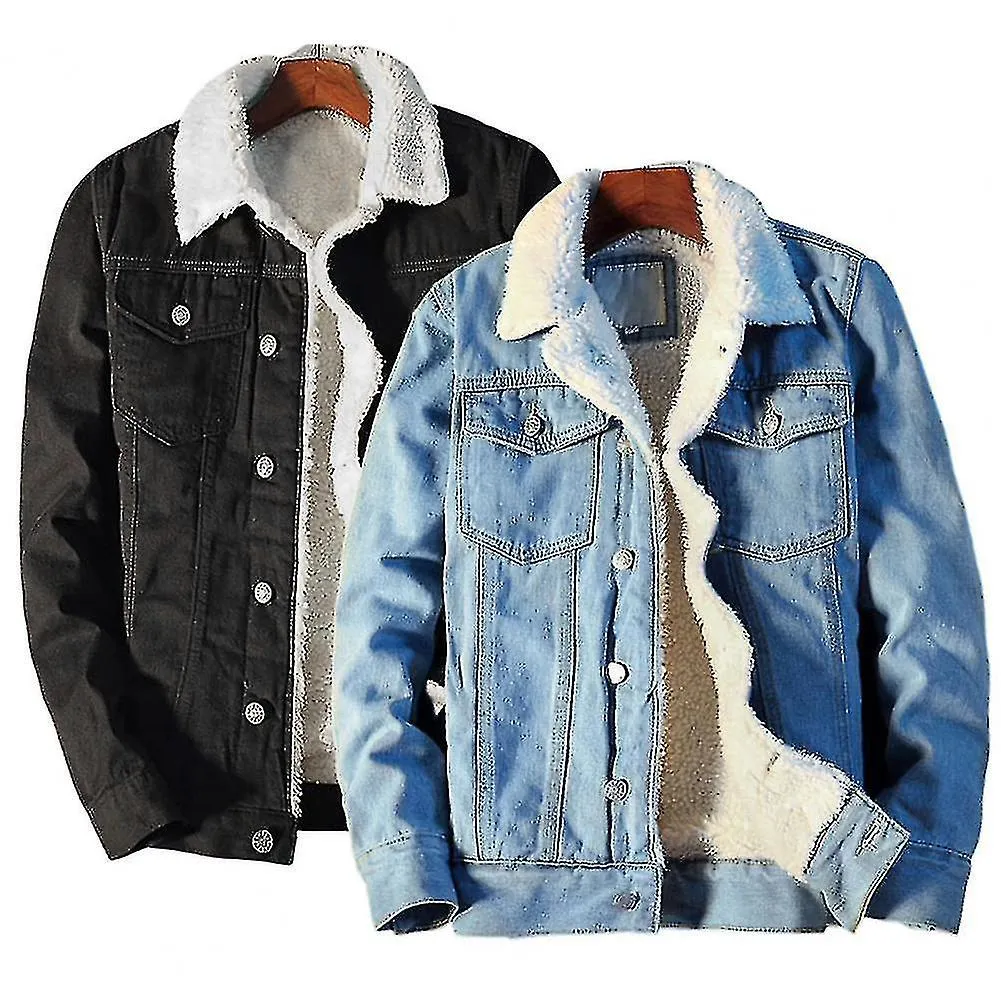 Chaqueta de invierno de invierno de otoño Denim Forro polar interior Engrosar los jeans de invierno Chaqueta de chaqueta de terc