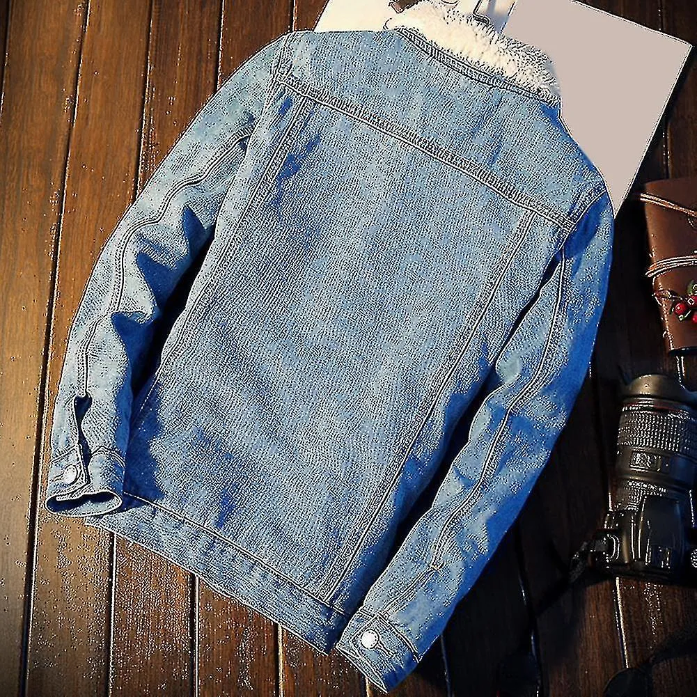 Chaqueta de invierno de invierno de otoño Denim Forro polar interior Engrosar los jeans de invierno Chaqueta de chaqueta de terc