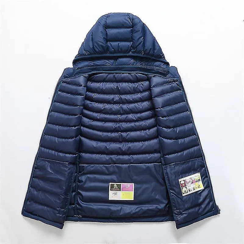 CHAQUETA DE PLUMAS PARA HOMBRE SIN MANGAS DESMONTABLE CON CAPUCHA INVIERNO LUZ COLOR SóLIDOXINHAN