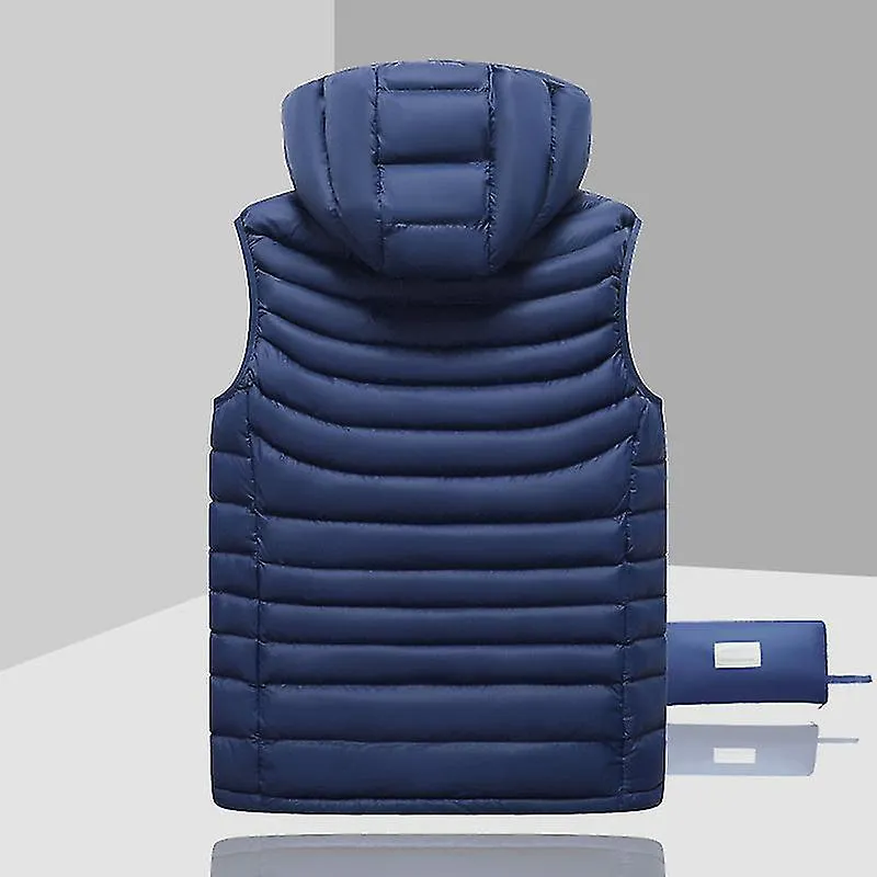 CHAQUETA DE PLUMAS PARA HOMBRE SIN MANGAS DESMONTABLE CON CAPUCHA INVIERNO LUZ COLOR SóLIDOXINHAN