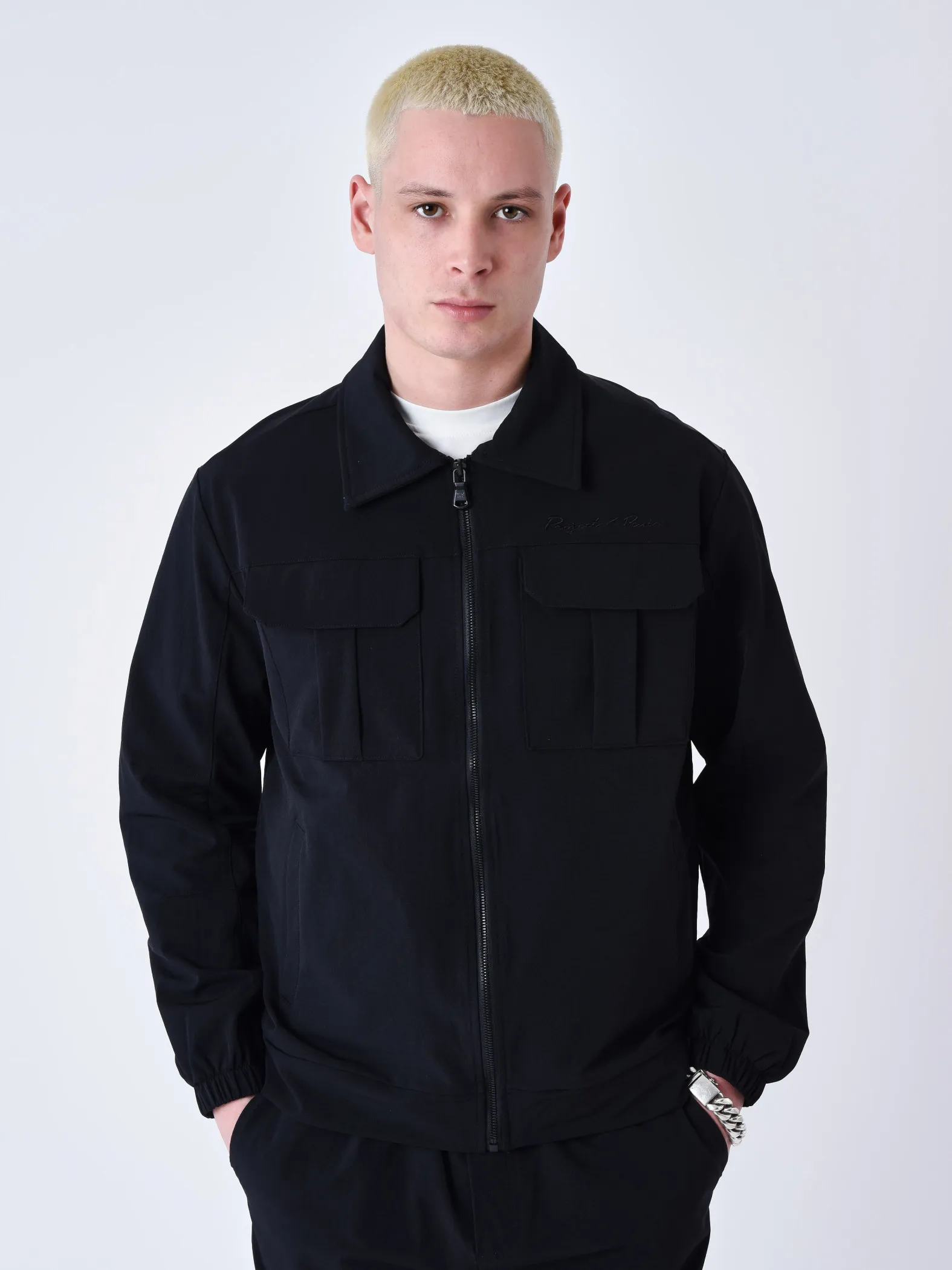 Chaqueta de trabajo con cuello de embudo