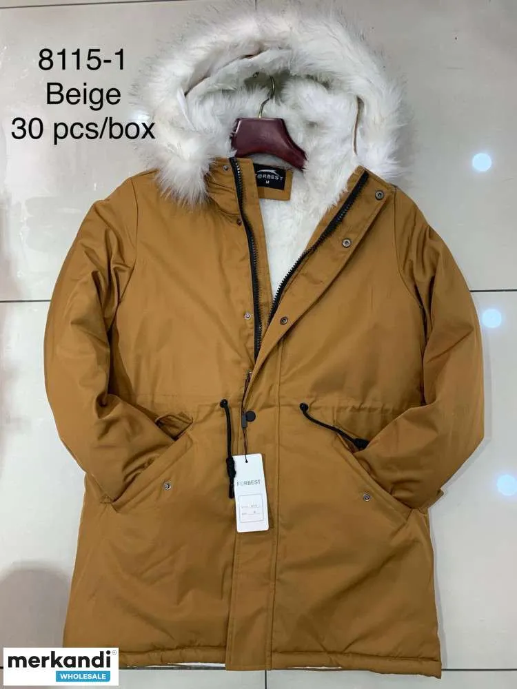 Chaqueta Otoño Invierno Parka 8115 para hombre larga con interior de pelo y capucha