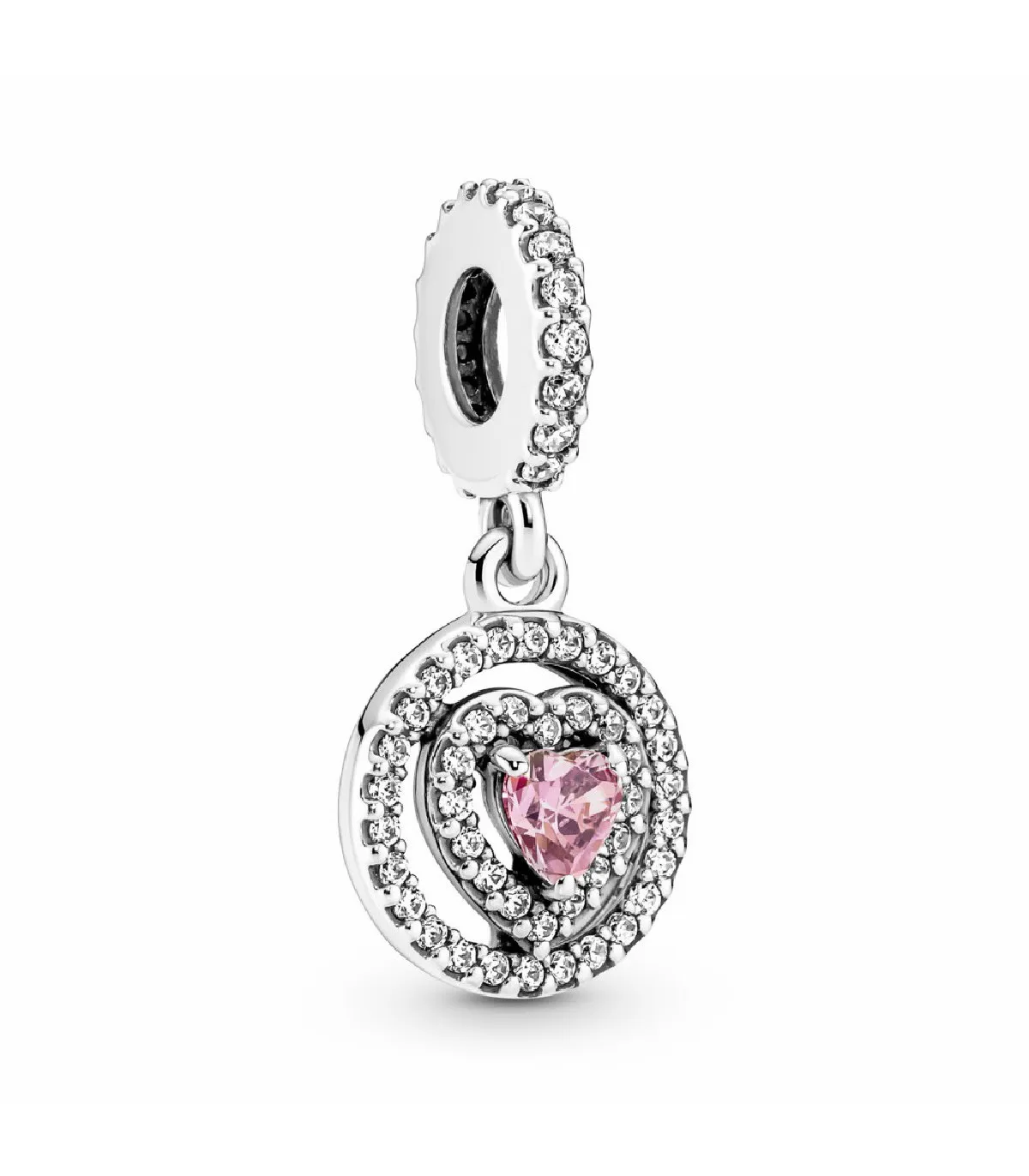 CHARM COLGANTE PANDORA CORAZóN DOBLE HALO BRILLANTE  791476C01