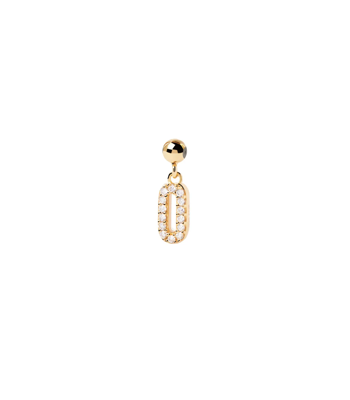 CHARM PDPAOLA Nº 0 PLATA CON BAÑO ORO Y CIRCONITAS  CH01010U