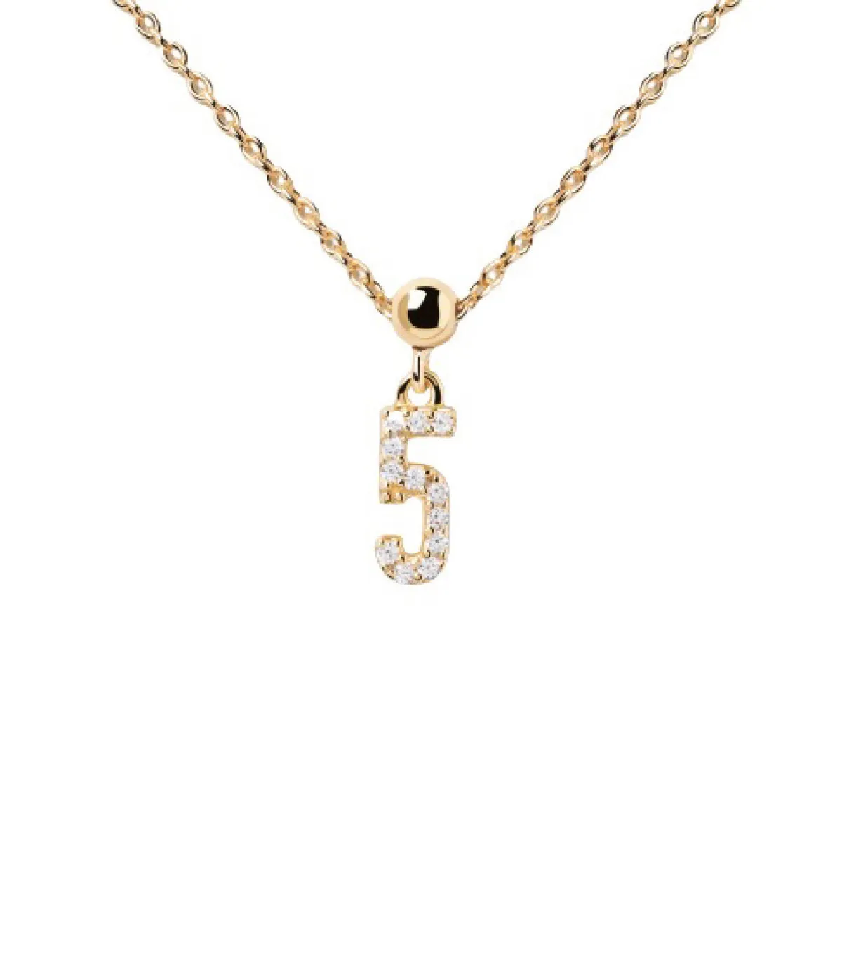 CHARM PDPAOLA Nº 5 PLATA CON BAÑO ORO Y CIRCONITAS  CH01005U