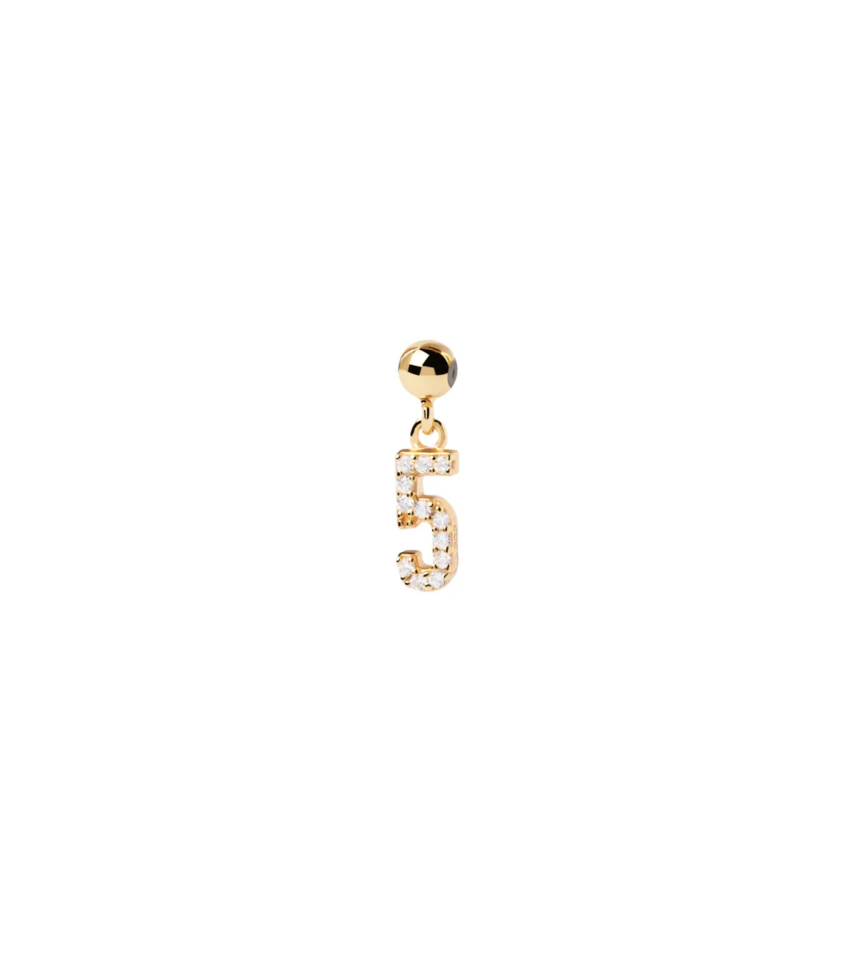 CHARM PDPAOLA Nº 5 PLATA CON BAÑO ORO Y CIRCONITAS  CH01005U