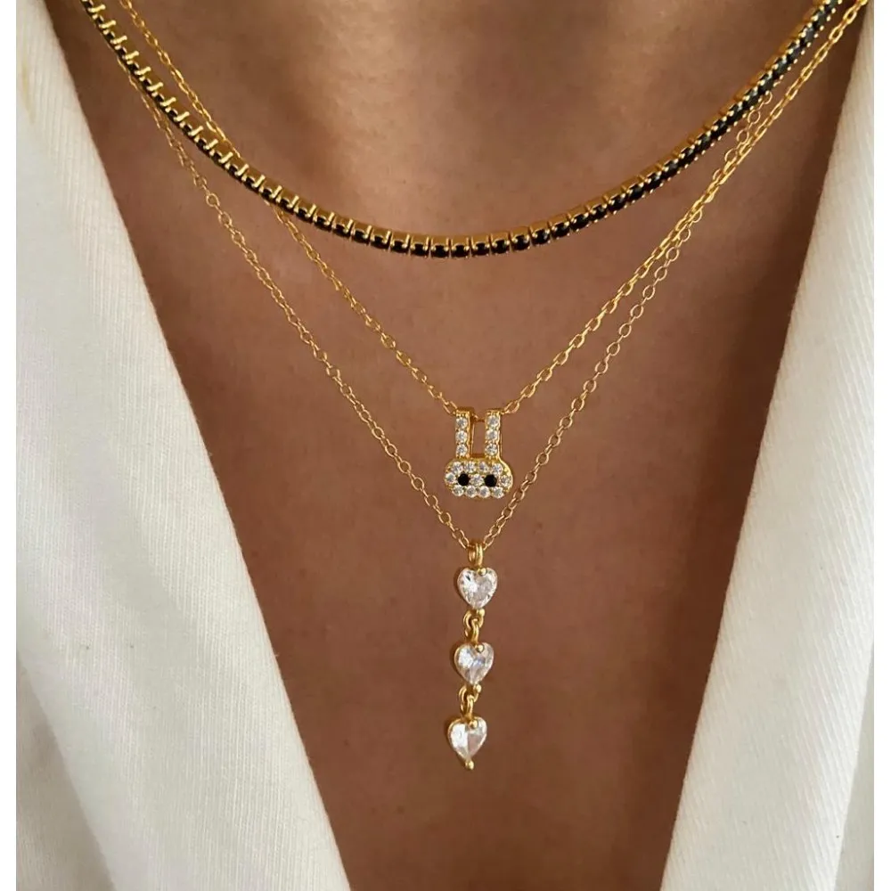 Choker Riviere Negro Oro