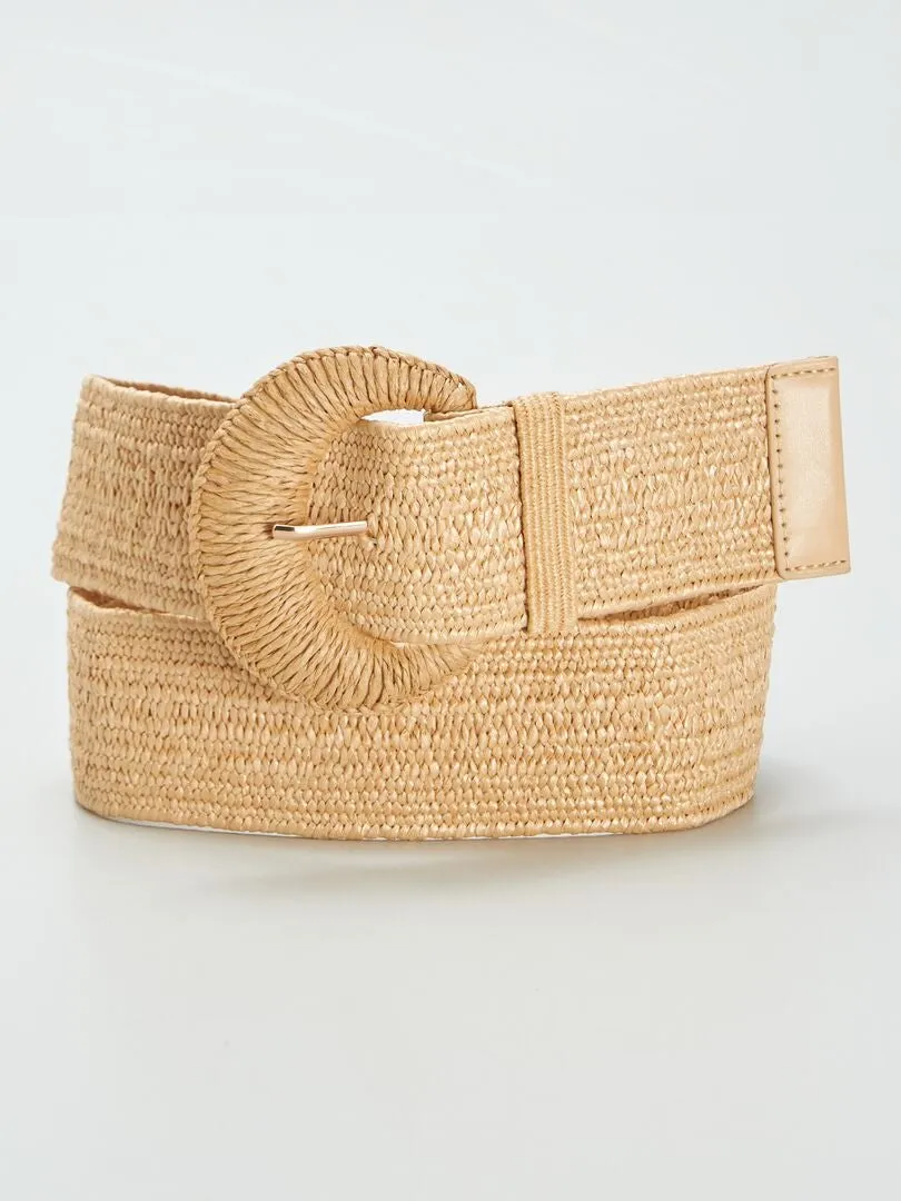 CINTURóN EFECTO PAJA  BEIGE