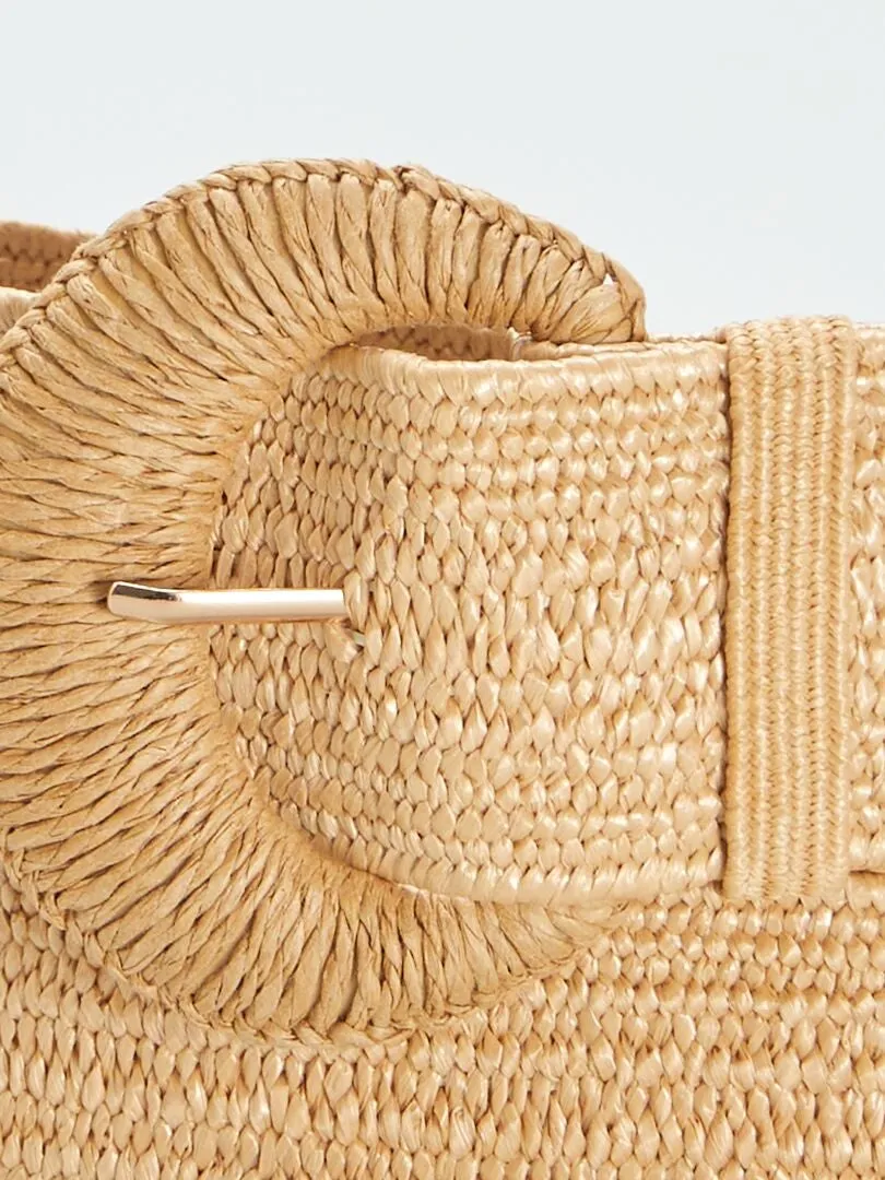 CINTURóN EFECTO PAJA  BEIGE