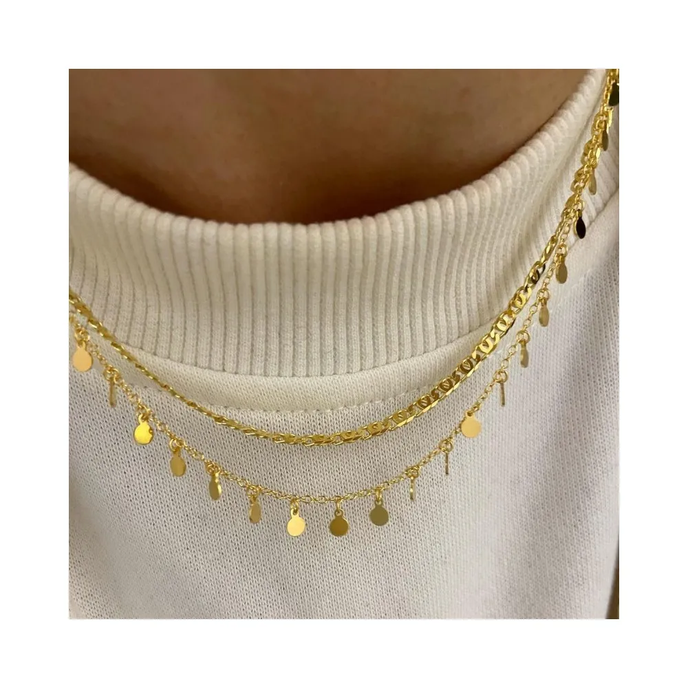 Collar 42 Chapitas Oro