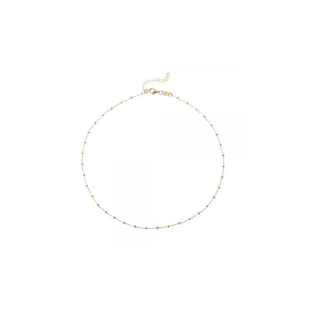 Collar Point Turquesas Oro
