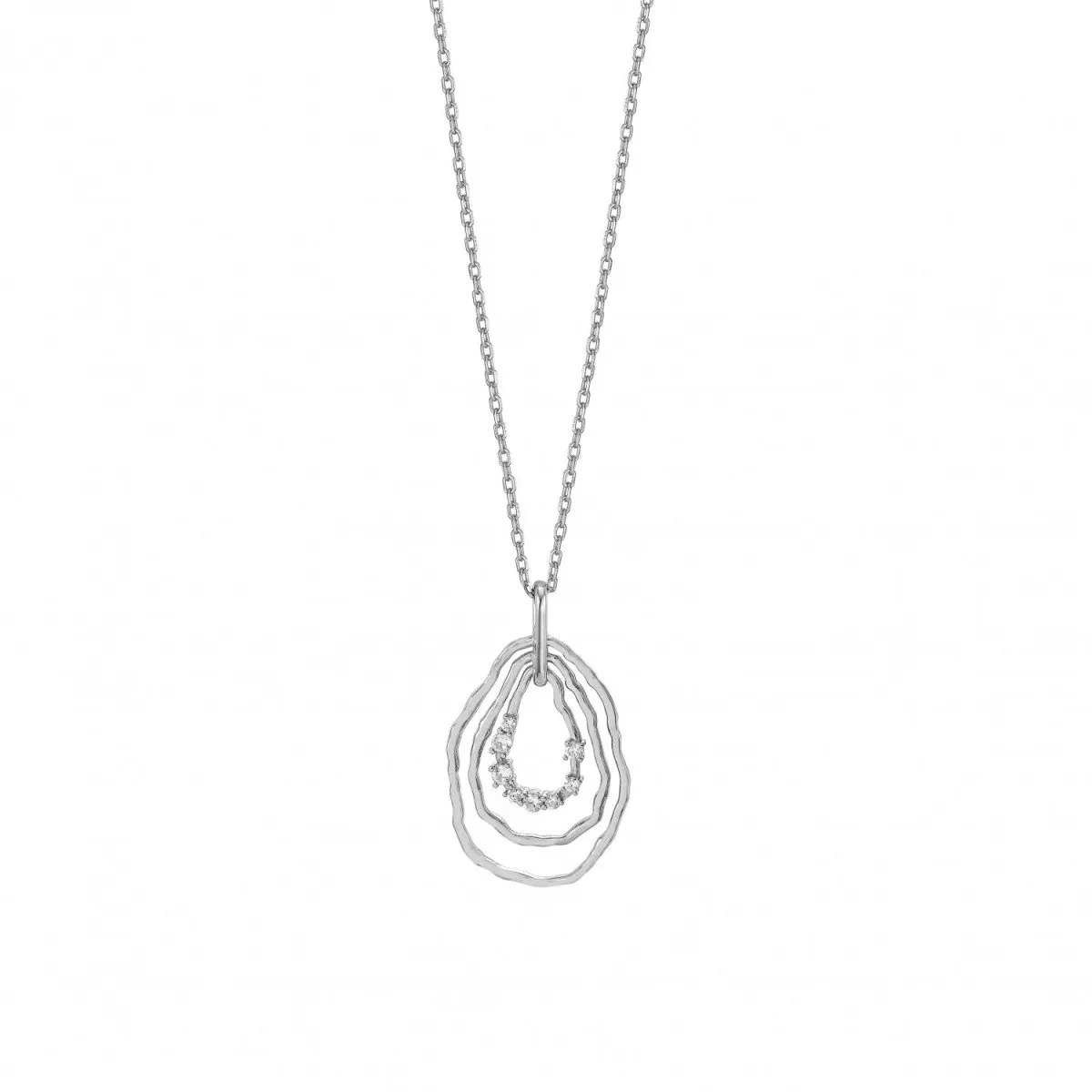 Collares con colgantes pieza ovalada y destellos de circonita