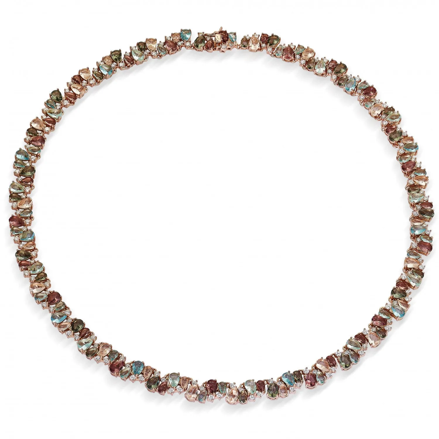 Collares con piedras de colores en tonos cálidos