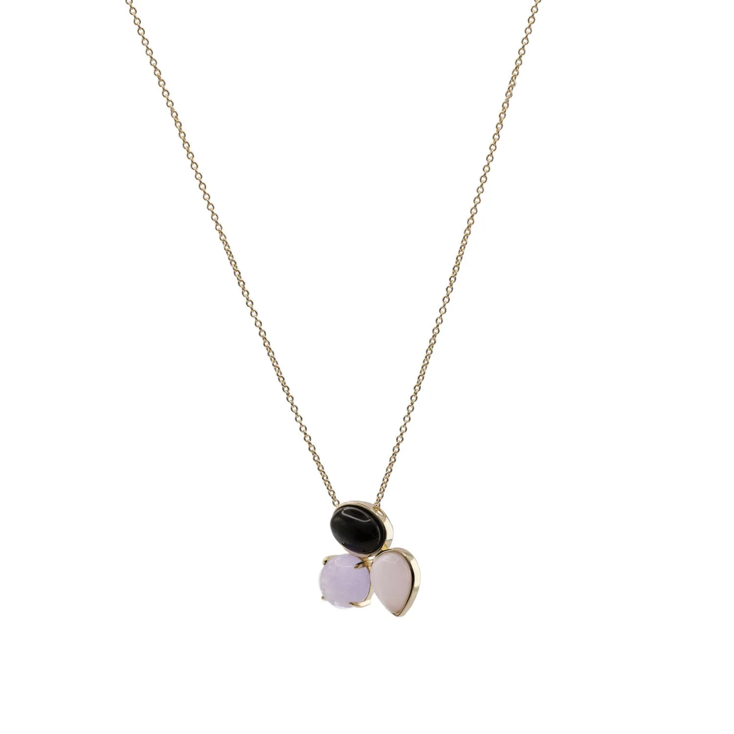 Collares con piedras naturales en tonos morados