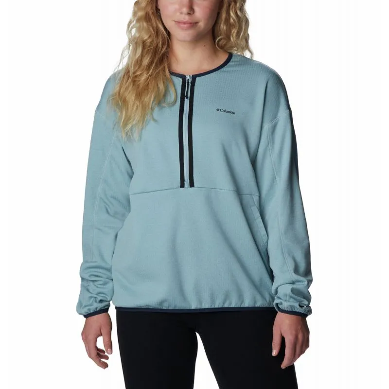 Columbia W Coral Ridge™ 1/2 Zip Midlayer (Stone Blue) forro polar para mujer