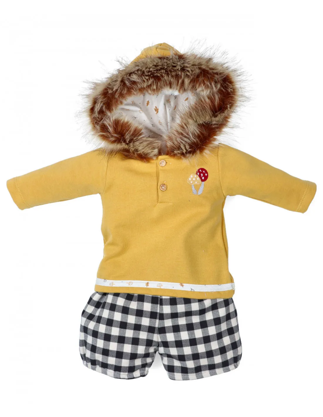 Conjunto dos piezas bebé hojas capucha de Popys invierno