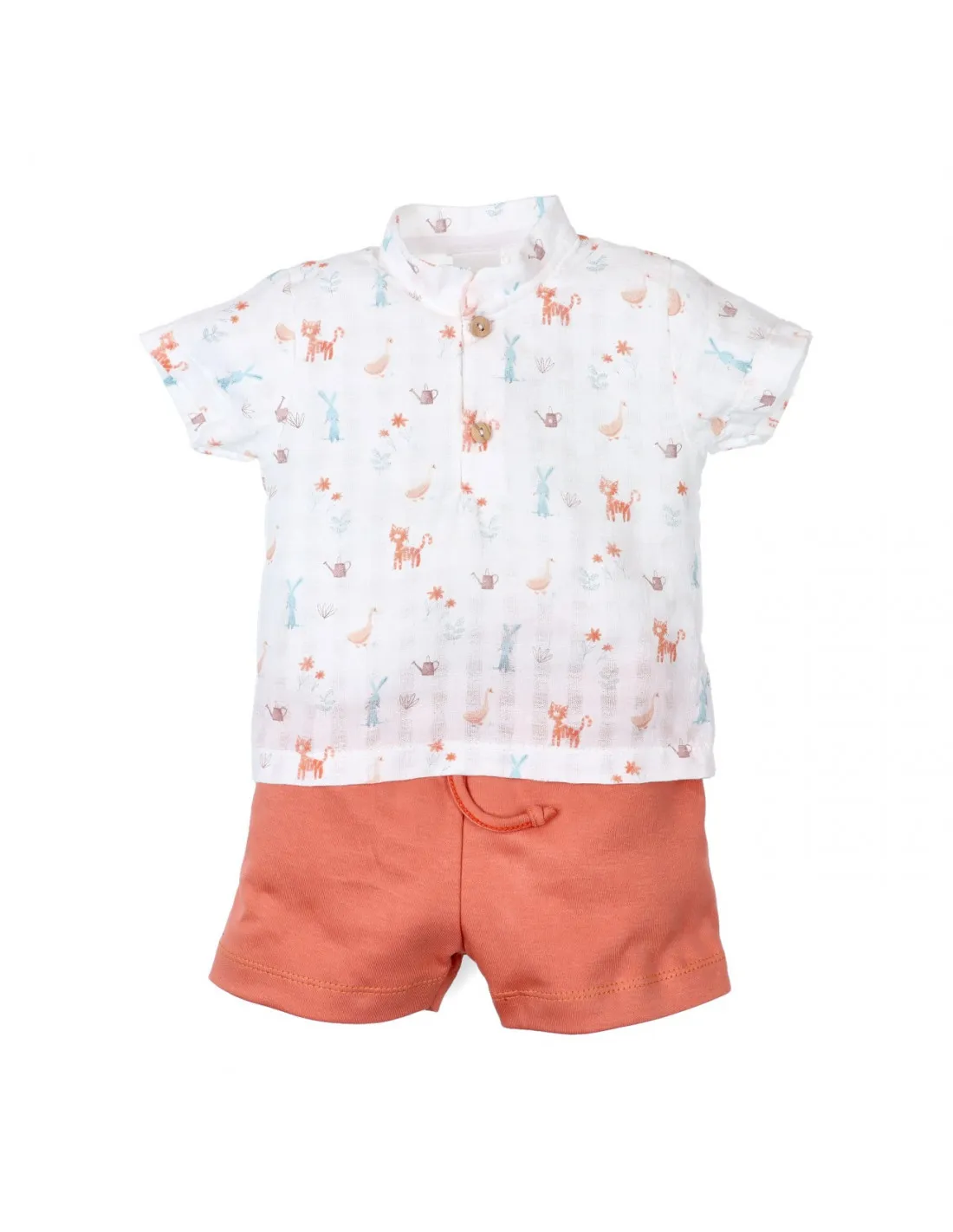 Conjunto dos piezas para niño algodón Fauna de Popys