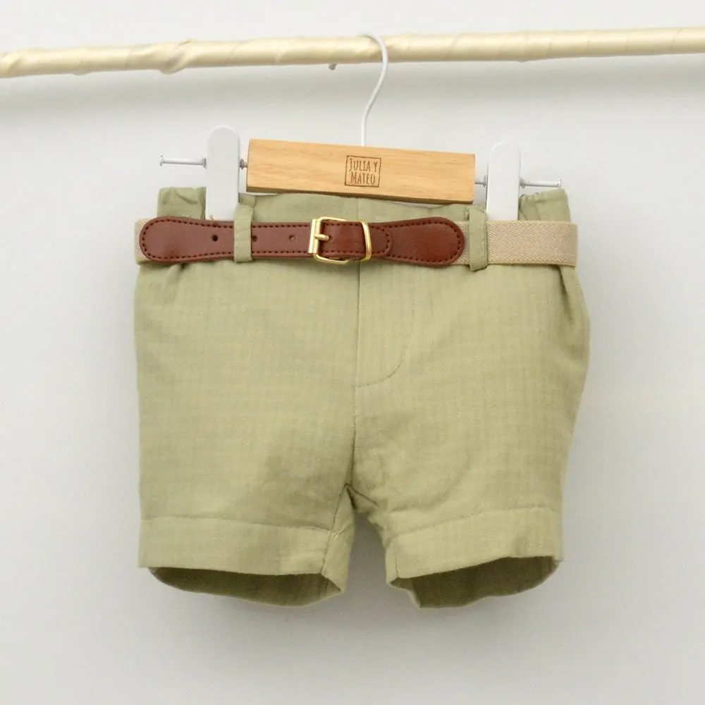 Conjunto Nio Cancún con camisa y pantalón con cinturón