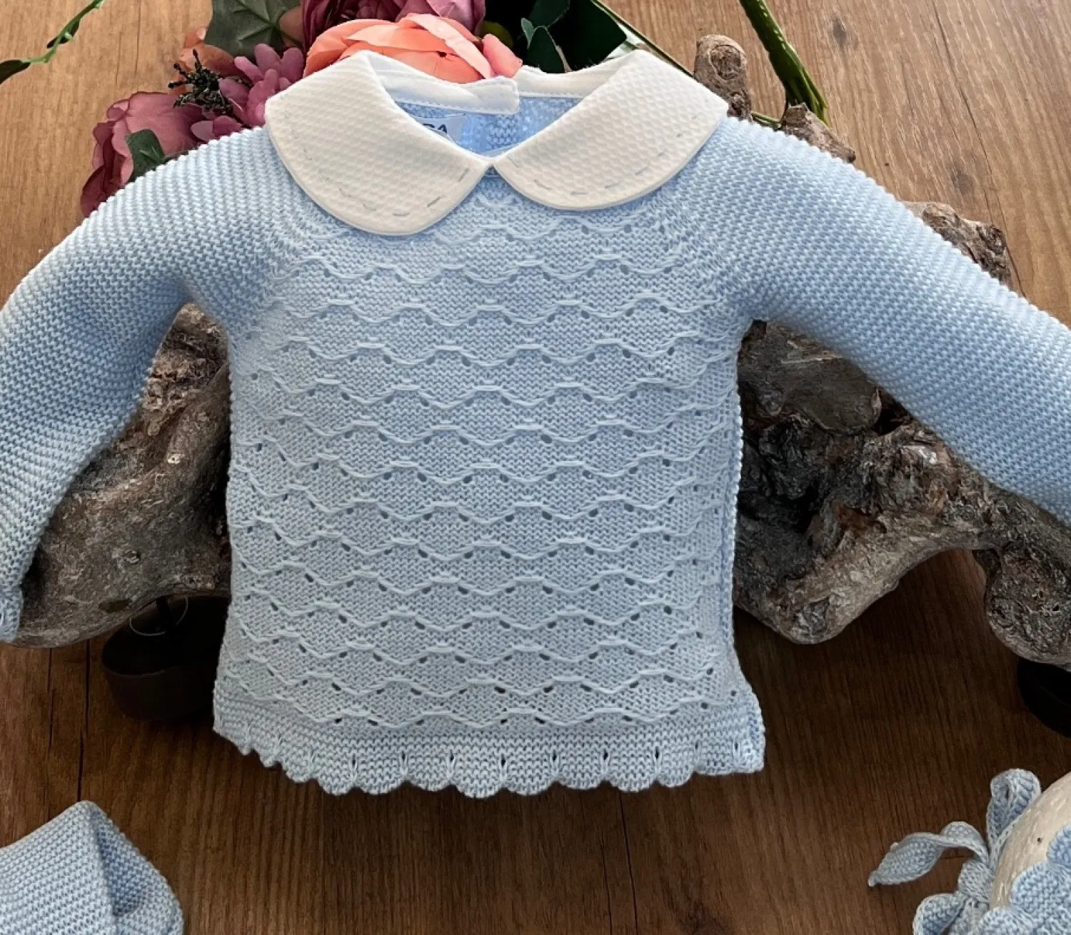 Conjunto para niño azul y blanco. Punto de Verano