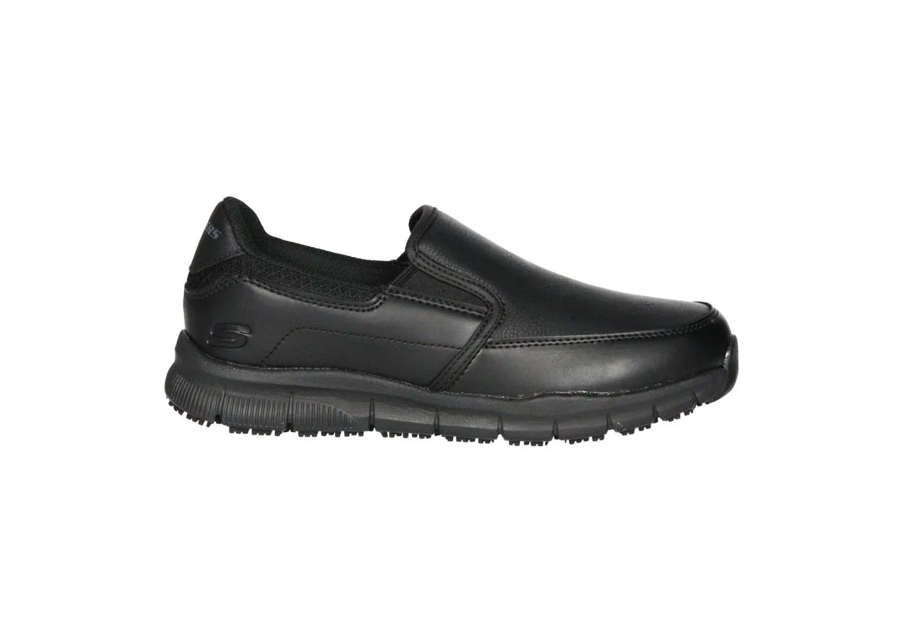Copete Trabajo Piel Negro Suela Slip Resistant