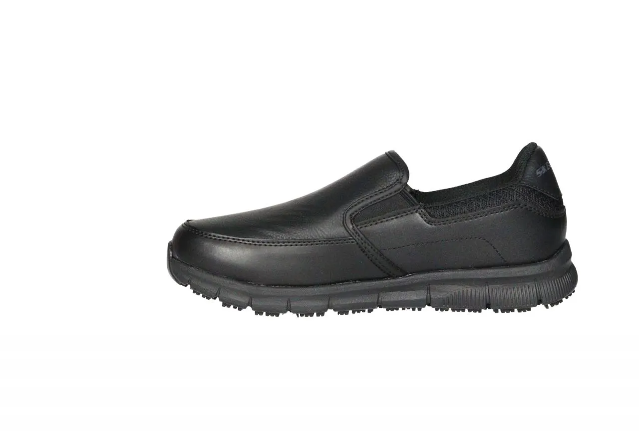 Copete Trabajo Piel Negro Suela Slip Resistant