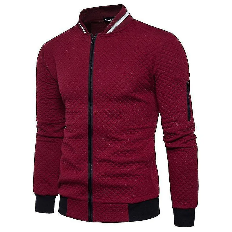 Cuello de pie para hombre Cardigan Chaqueta deportiva casual Otoño/invierno Camisa cálida con cremallera