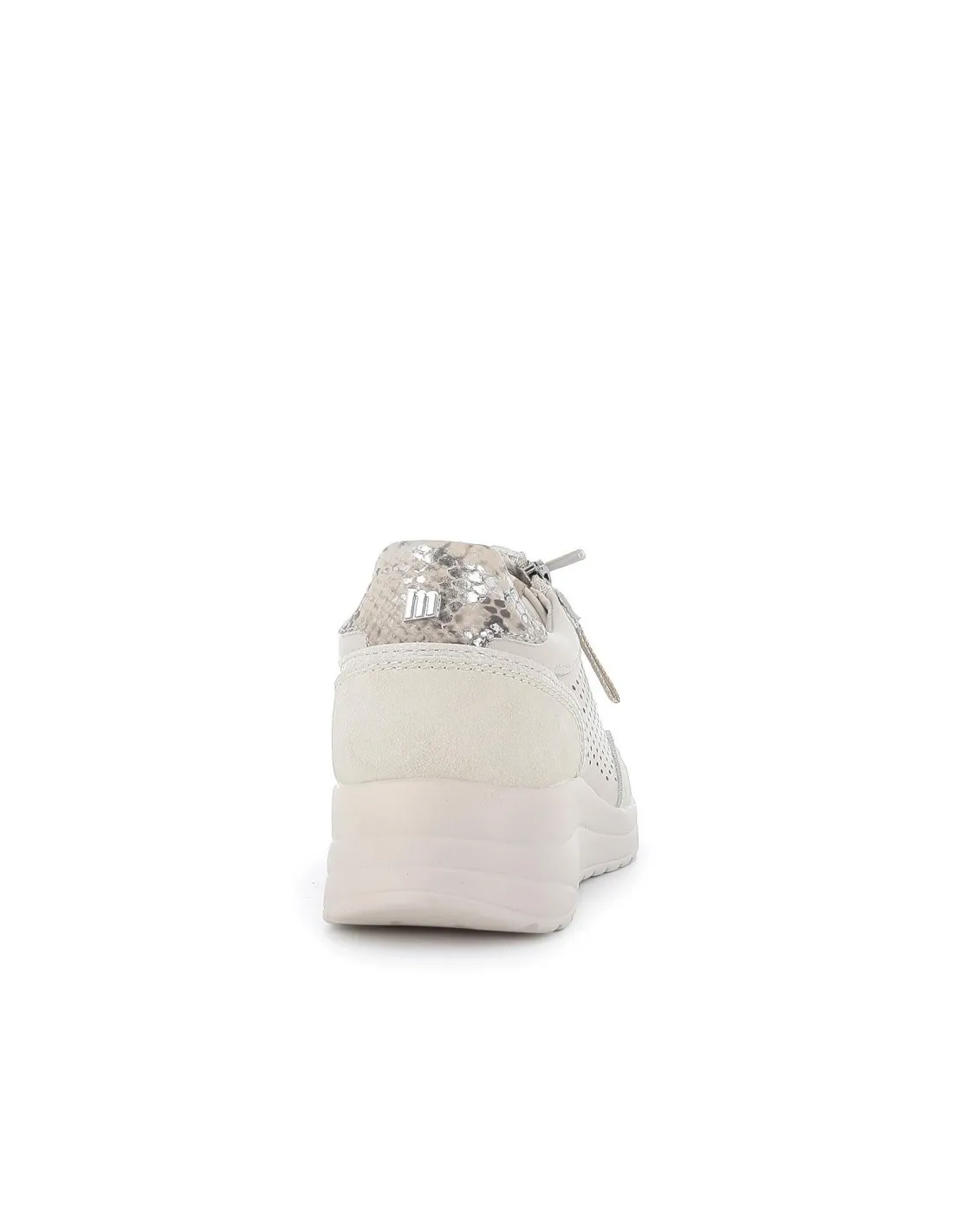 Deportiva beige calados cremallera mujer Mustang